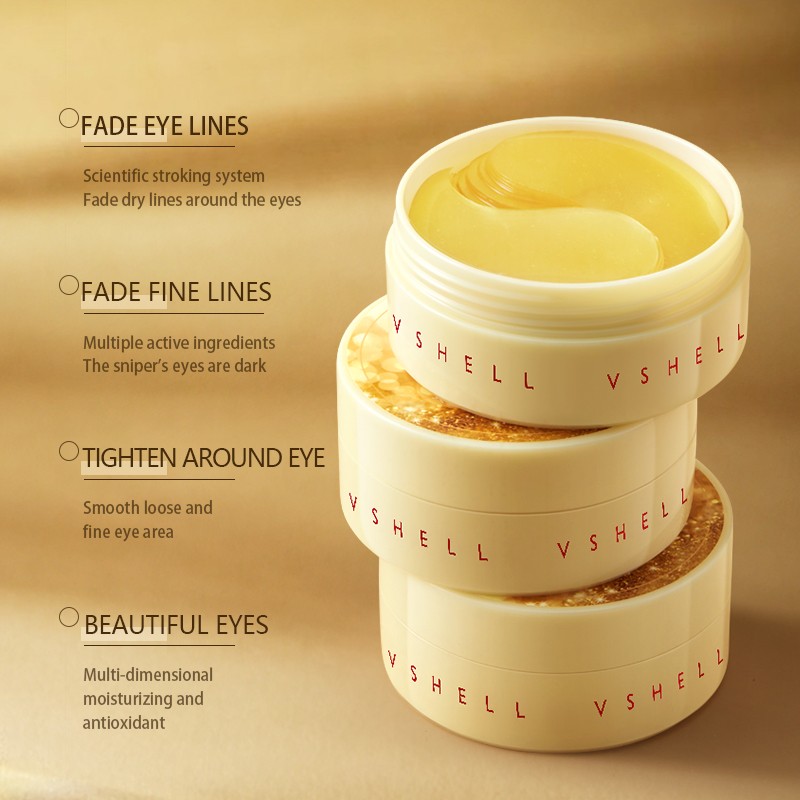 24K Gold Anti-Wrinkle Eye Patches 84g/60pcs Hydrating Firming Sheet Masks with Peptides Collagen for Eye Care Fine Lines