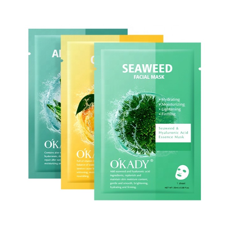 Korean Cosmetics Facial Skin Care Beauty Moisturizing Seaweed Orange Aloe Vera Facial Sheet Mask