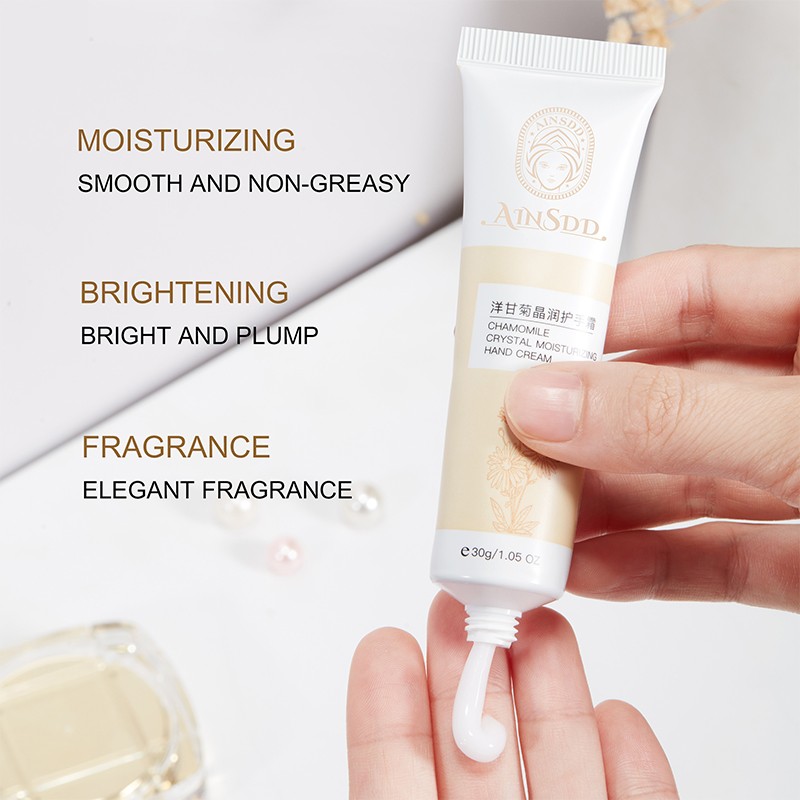 Beauty Natural Vitamin C Brightening Nourishing Skin Deep Hydrating Moisturizing Soft Chamomile Crystal Hand Cream Lotion