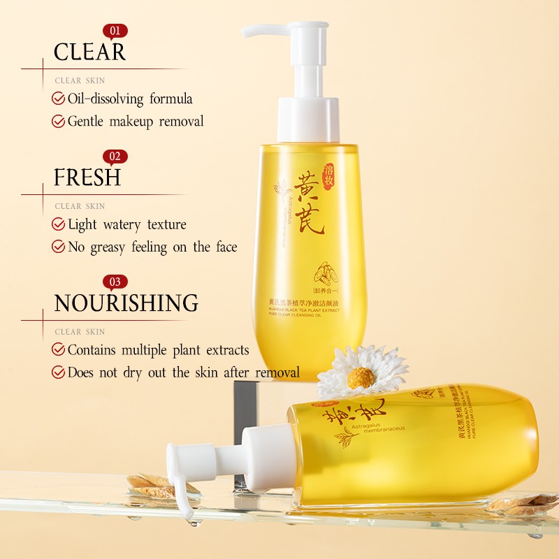 Purifying Refreshing Astragalus Black Tea Botanical Deep Cleanses Nourishes and Balances Skin Cleansing Oil Removes Makeup