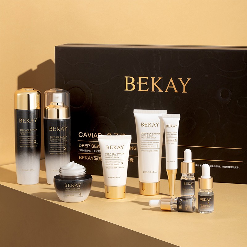Skincare Face Care Supplier Complete Skincare Routine Toner Essence Cream Luxury Caviar 9-Piece Facial Care Set