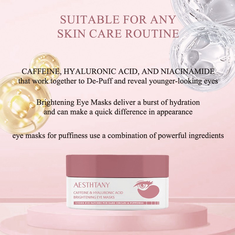 Brighten Revitalize Tired Eyes Caffeine Hyaluronic Acid Under Eye Patches Masks
