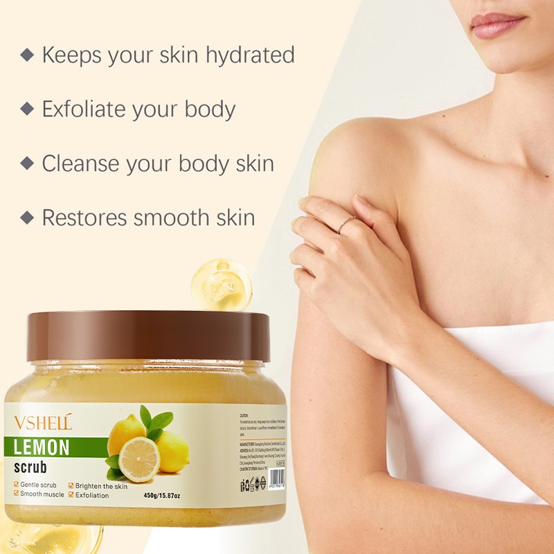 Factory Private Label Exfoliating Brightening Refreshing Natural Lemon Extract for Smooth Radiant and Soft Skin Lemon Body Scrub