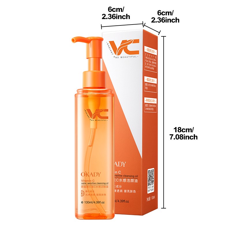Deep Cleans Pores Enhances Skin Radiance and Softness Refreshing Hydrating Vitamin C Cleansing Oil Removes Makeup
