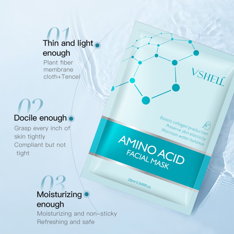 Amino Acid Elastic Tender Moisturizing Facial Mask Natural Hypoallergenic Anti Aging Firming Beauty Skin Care Facial Mask