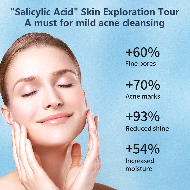 Seven Piece Salicylic Acid Collagen Renewal Kit with Amino Acid Oil Control Acne Scar Removal Sensitive Skin Face Care Set