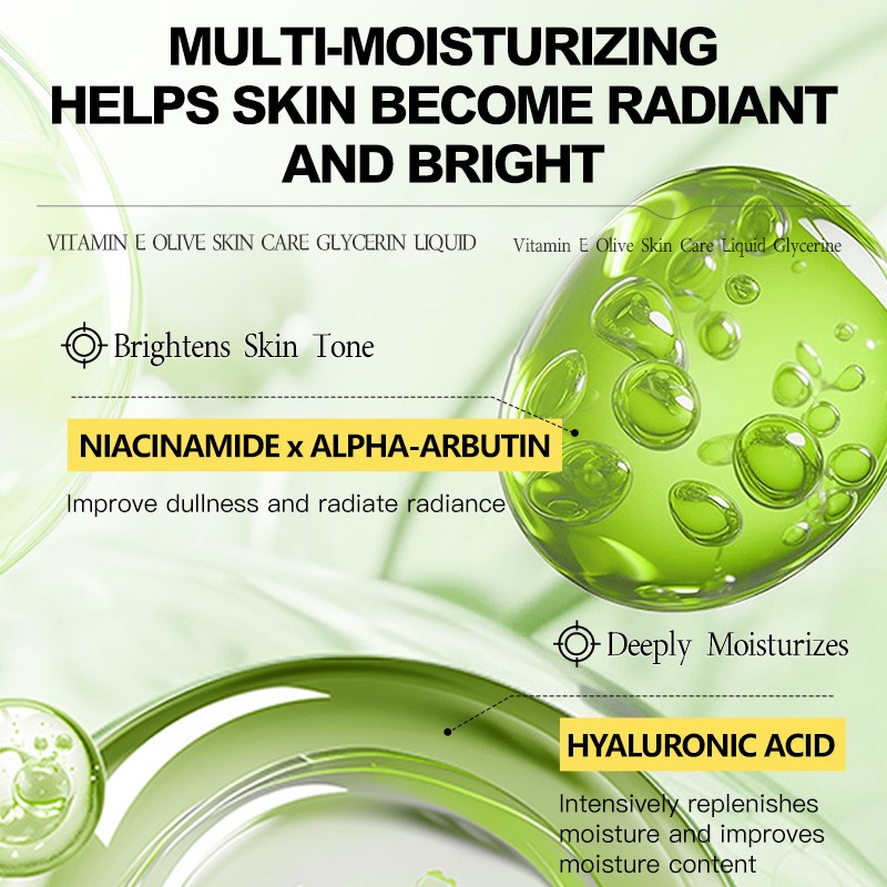 Vitamin E Olive Oil Glycerin Skin Care Liquid Deep Hydration Anti-Aging and Skin Repair for Soft Smooth Skin