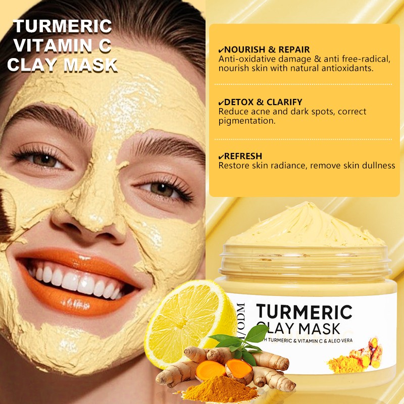 Private Label  Beauty Facial Anti-Aging Tumeric Face Organic Whitening Turmeric Skincare 7-piece Set Skin Care Set