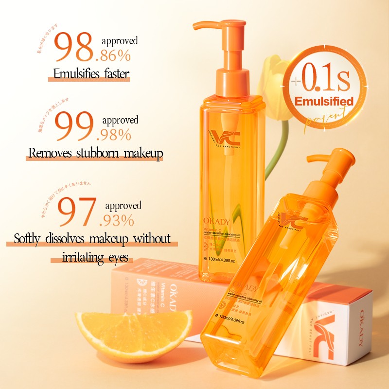 Deep Cleans Pores Enhances Skin Radiance and Softness Refreshing Hydrating Vitamin C Cleansing Oil Removes Makeup