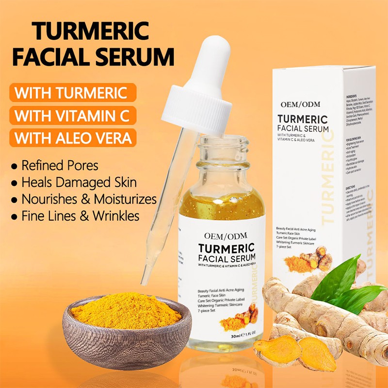 Private Label  Beauty Facial Anti-Aging Tumeric Face Organic Whitening Turmeric Skincare 7-piece Set Skin Care Set