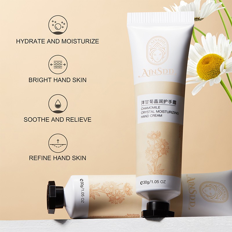 Beauty Natural Vitamin C Brightening Nourishing Skin Deep Hydrating Moisturizing Soft Chamomile Crystal Hand Cream Lotion