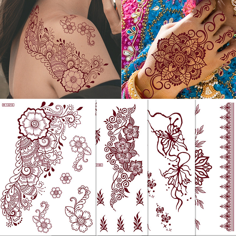 Henna Sticker Factory - Custom Red Maroon Sexy Finger Temporary Tattoo