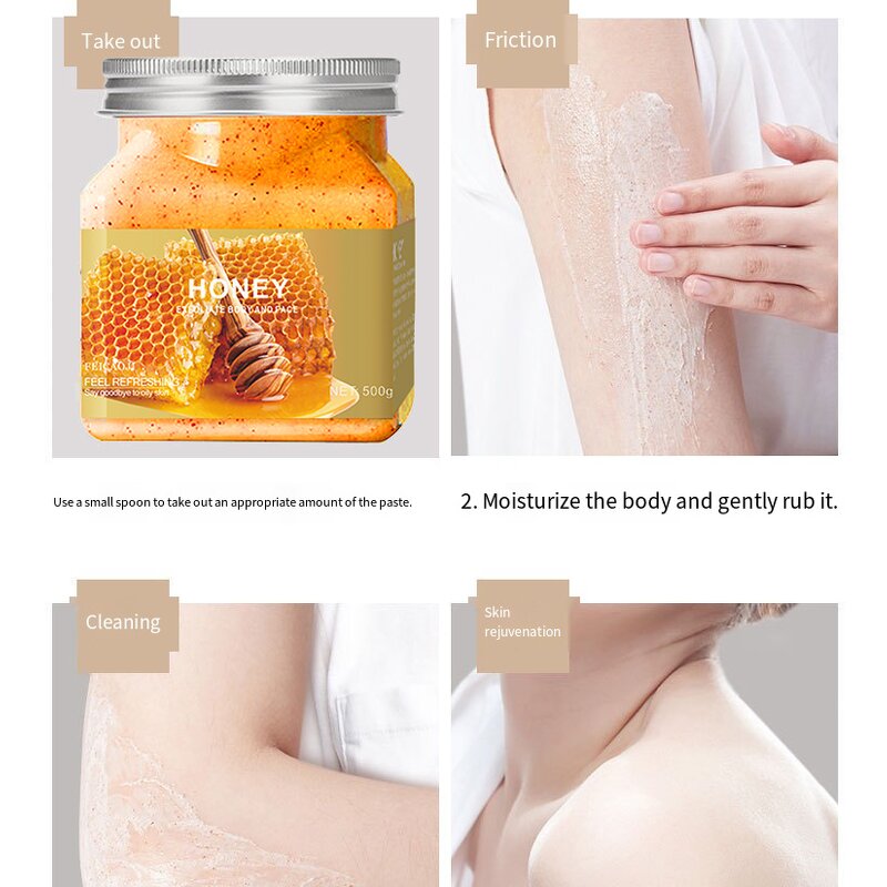 Body Scrub Factory - Hot Sale Honey Flavor Cleansing Soft Skin Exfoliating