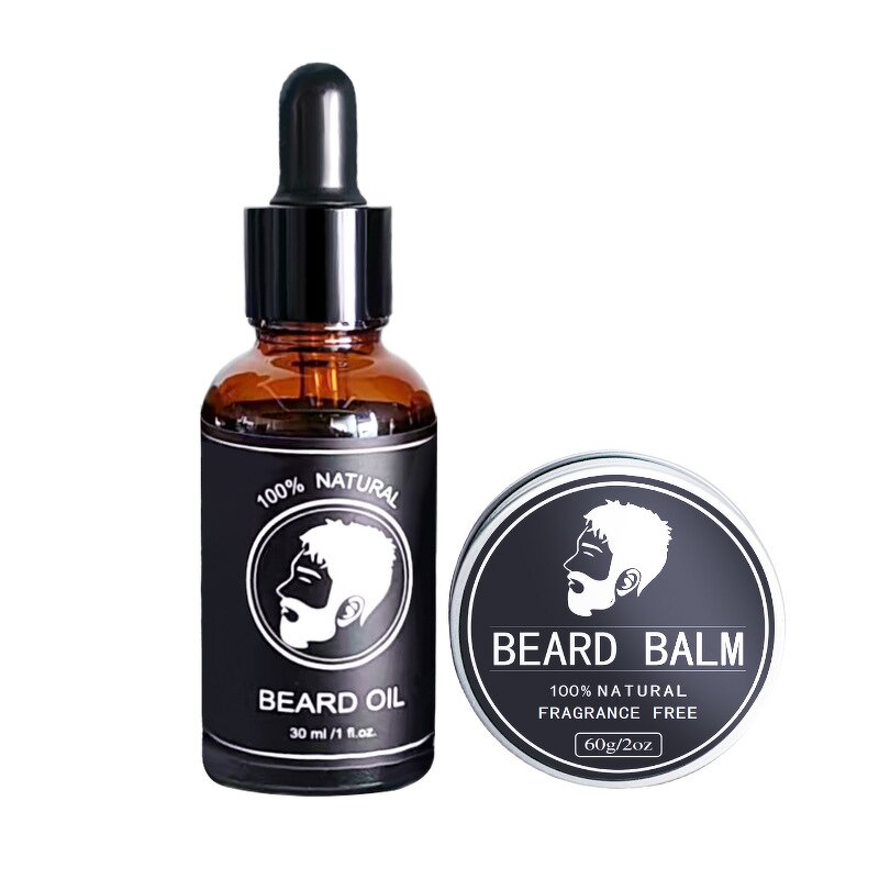 Beard Growth Kit Factory - Private Label Natural with Oil Balm Comb Massager
