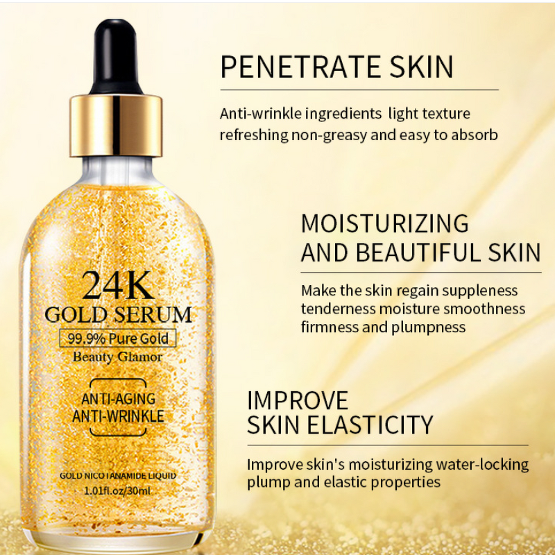 24K Gold Serum Factory - Moisturizing Whitening Anti Aging Acne Removing