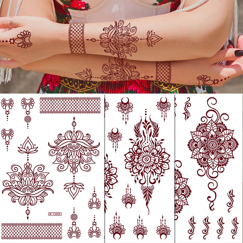 Henna Sticker Factory - Custom Red Maroon Sexy Finger Temporary Tattoo