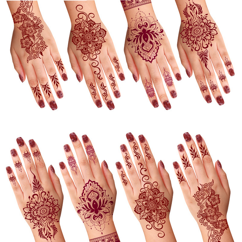 Henna Sticker Factory - Custom Red Maroon Sexy Finger Temporary Tattoo