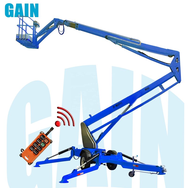 Trailer Boom Lift Factory - OEM Small 12m Tow Behind Battery Telescopic