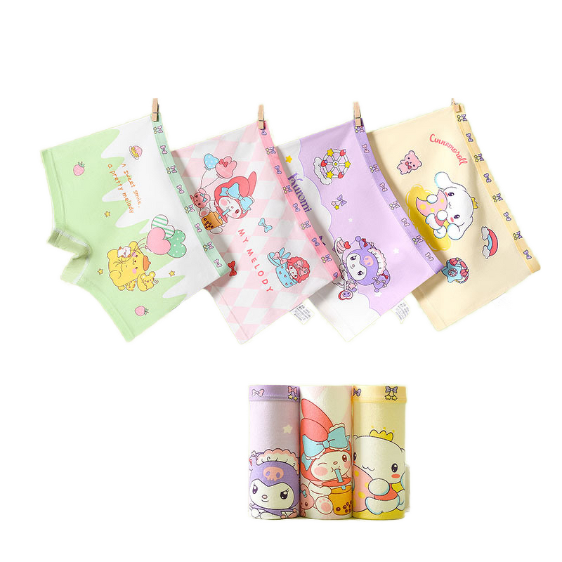 Girls Panties Factory - 4PCS Wholesale Kuromi Cute Baby Soft Teenagers
