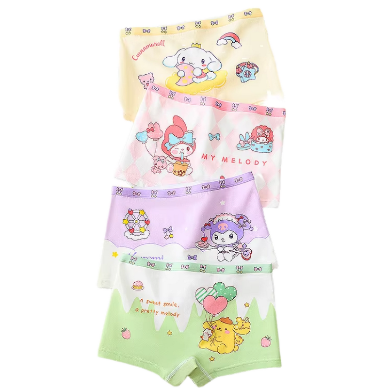 Girls Panties Factory - 4PCS Wholesale Kuromi Cute Baby Soft Teenagers