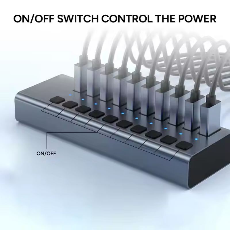 USB Hub Manufacturer - OEM 7 Ports 3.0 5Gbps Extension Docking LED