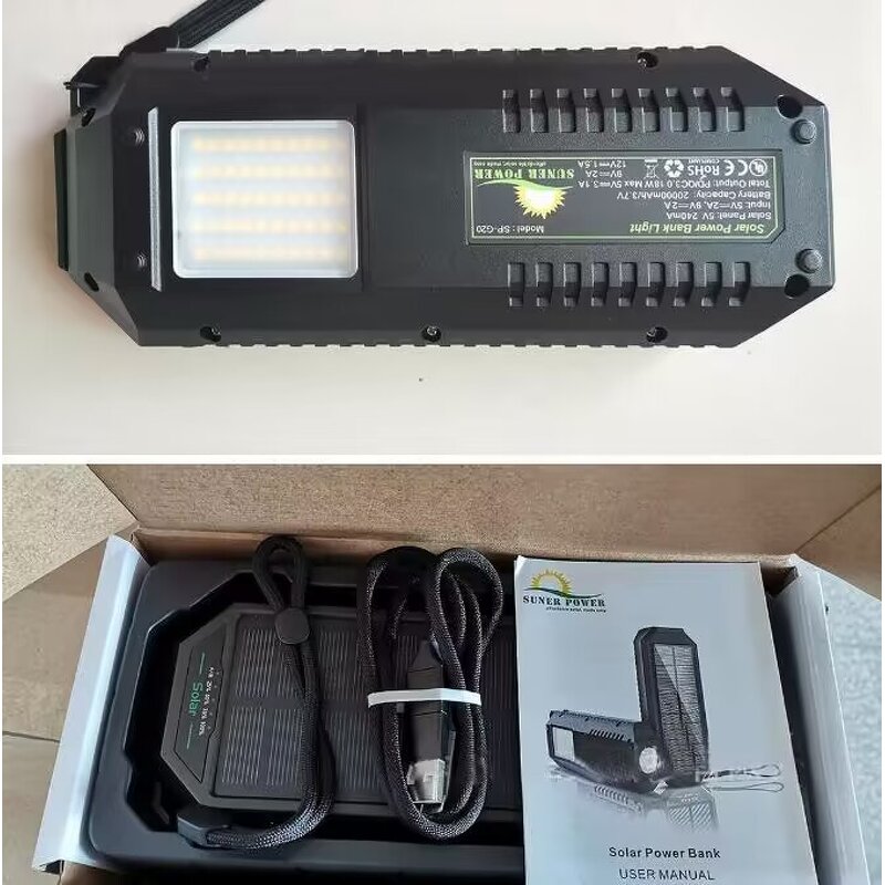 Power Bank Factory - OEM 20000mAh Solar PD Fast Charging Tent Light