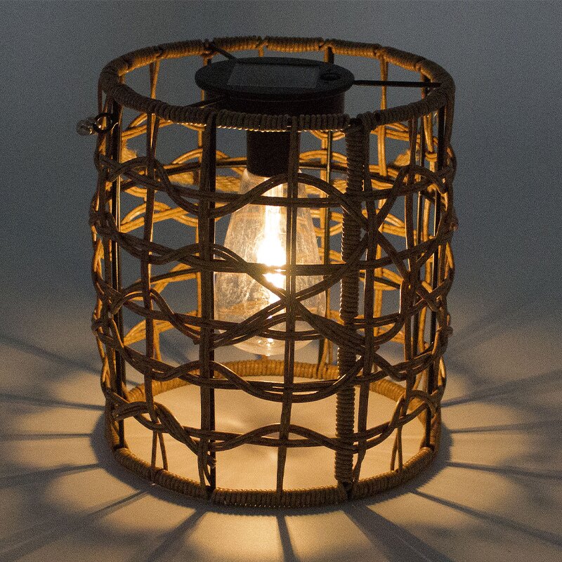 Solar Garden Light Manufacturer - OEM Woven Bamboo Atmosphere Projection