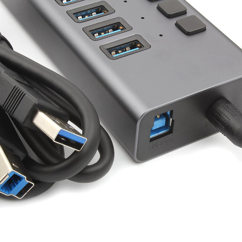 USB Hub Manufacturer - OEM 3.0 5Gbps 7 Ports 12v Charging with Switch