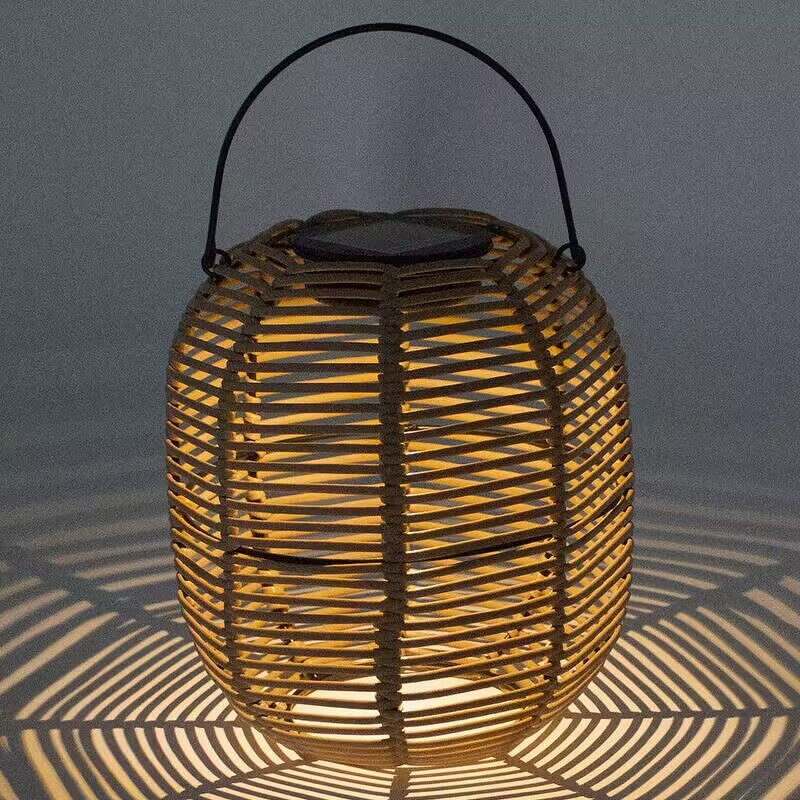 Solar Lantern Factory - OEM Rattan Outdoor Bamboo Retro Hollow