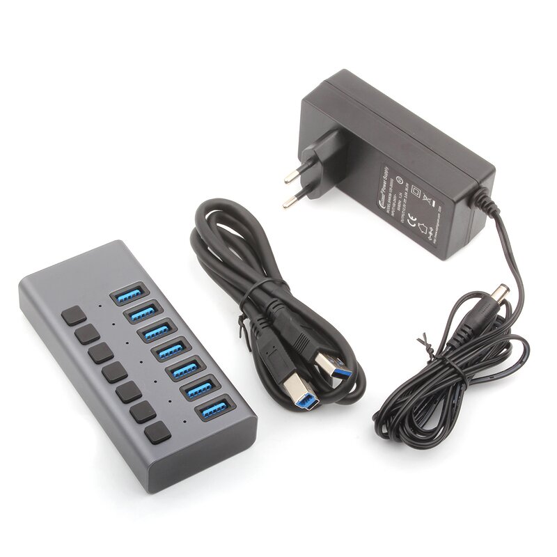USB Hub Factory - OEM High Speed 7 Ports 3.0 36W Power Adapter Switch