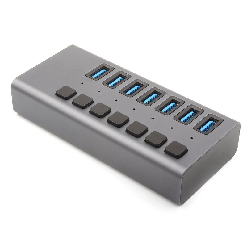 USB Hub Manufacturer - OEM 3.0 5Gbps 7 Ports 12v Charging with Switch