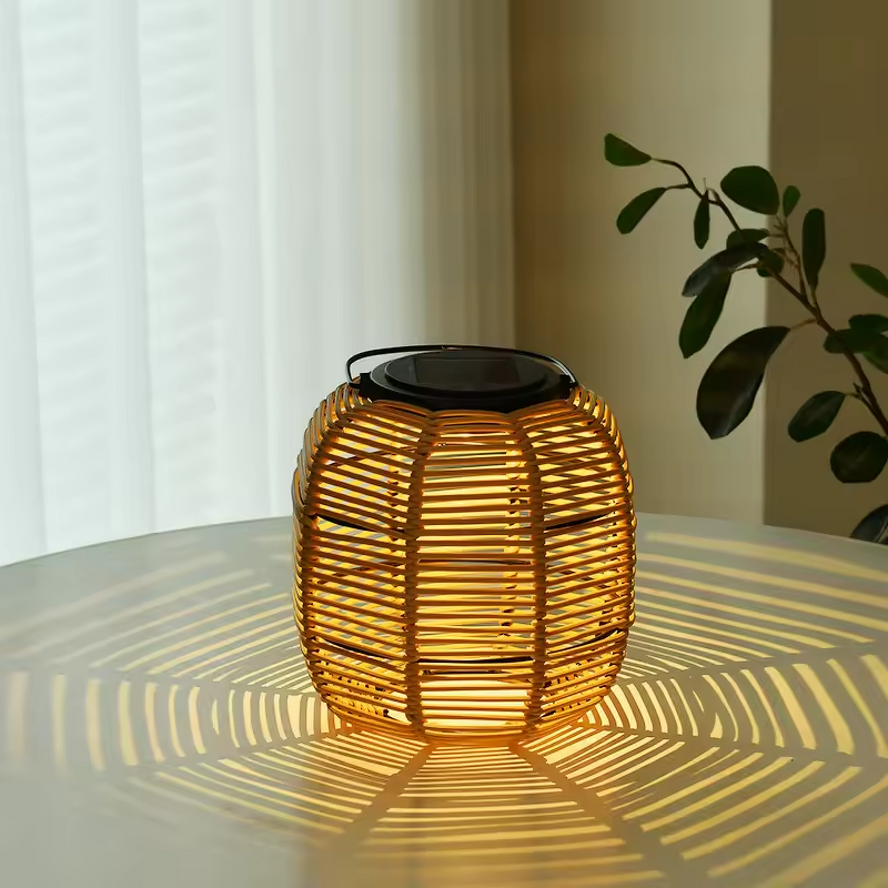 Solar Lantern Factory - OEM Rattan Outdoor Bamboo Retro Hollow