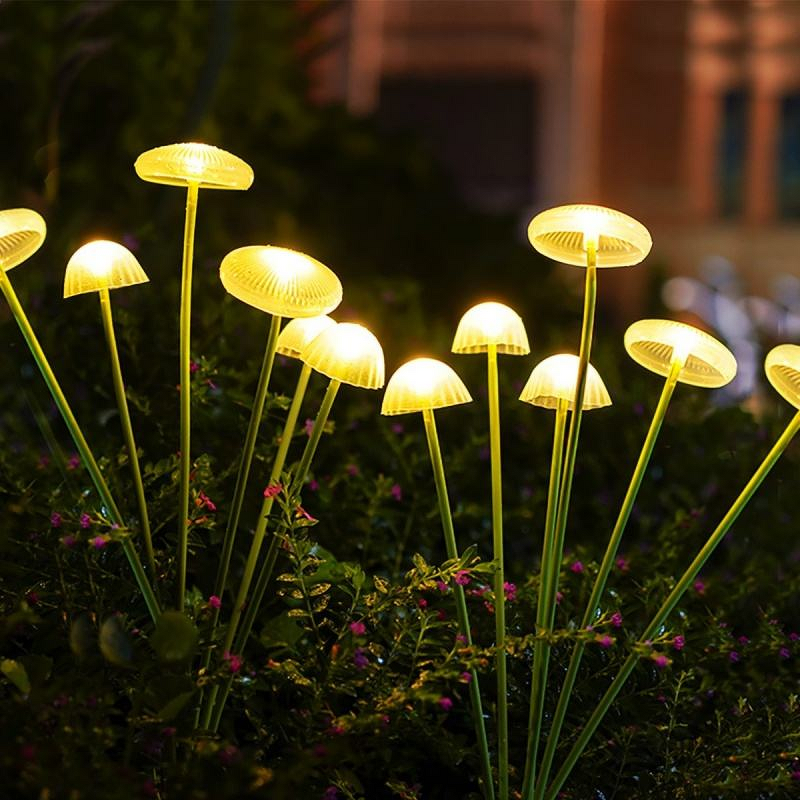 Solar Jellyfish Lamp Manufacturer - OEM Waterproof Fiber Optic Mushroom Floor