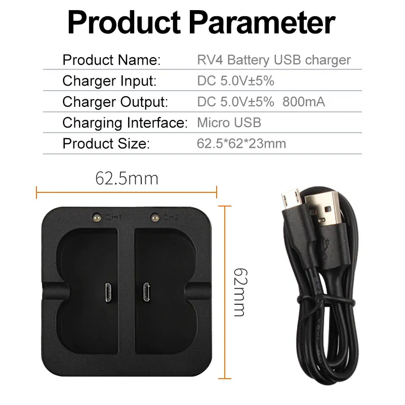 Dual Port Charger Factory - OEM for Ring Doorbell Camera 1/2/3/4 Battery