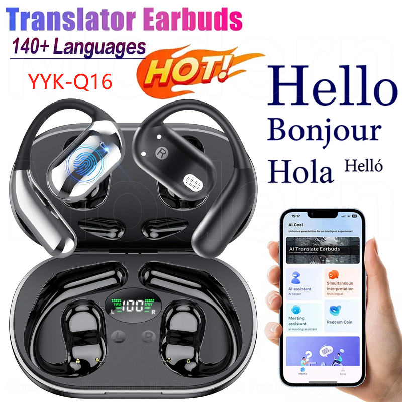 AI Translator Earbuds Factory - OEM/ODM Wireless Sports BT Call 144 Languages