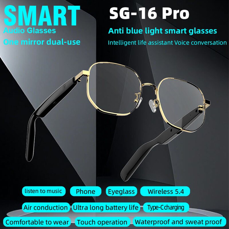 Smart Glasses Factory - SG16 Pro BT Call Anti-blue Light Waterproof Outdoor