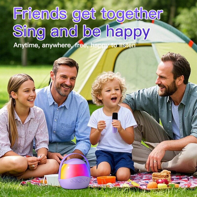 USB BT Karaoke Speaker Factory - New P9 Dual Microphones RGB LED Mini