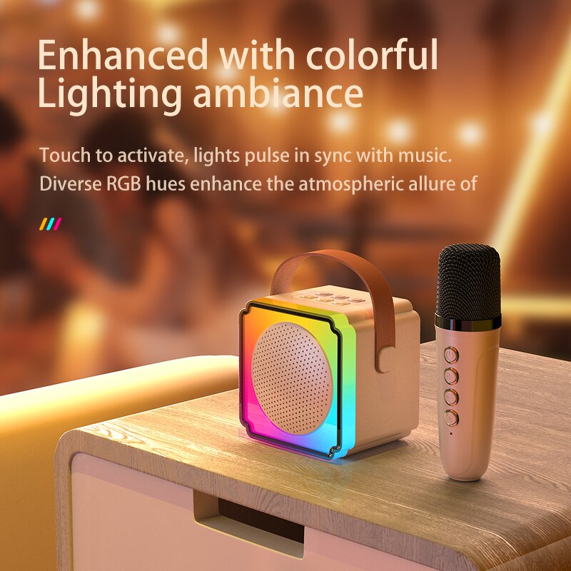 Mini Karaoke Speaker Factory - New P8 Microphone LED Bulb Portable Subwoofer