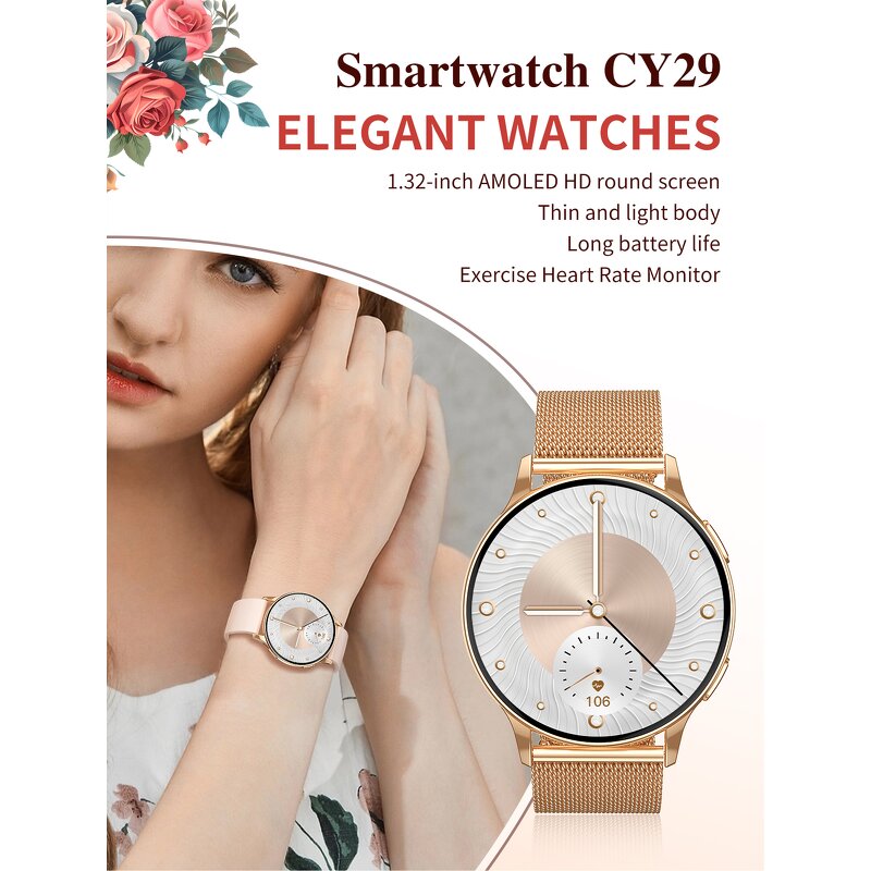 Smart Watch Factory - CY29 1.32inch Full Circle BT Calling Heart Rate