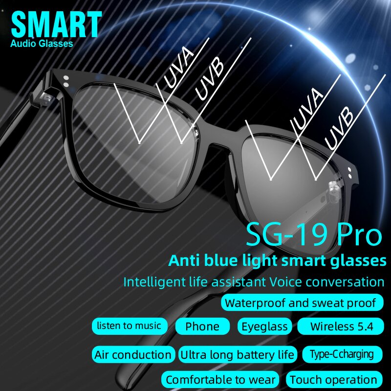 Smart Wireless Glasses Factory - SG 19 PRO BT Call Waterproof Music Outdoor