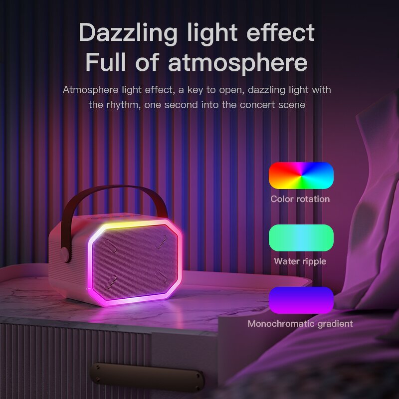 Portable Karaoke Speaker Factory - Best Gift LED Mini with 2 Wireless Mics