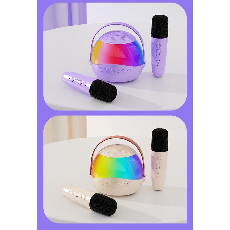 USB BT Karaoke Speaker Factory - New P9 Dual Microphones RGB LED Mini