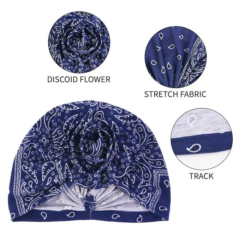 Women Turban Manufacturer - OEM Wholesale Amoeba Pattern Knotted Headscarf