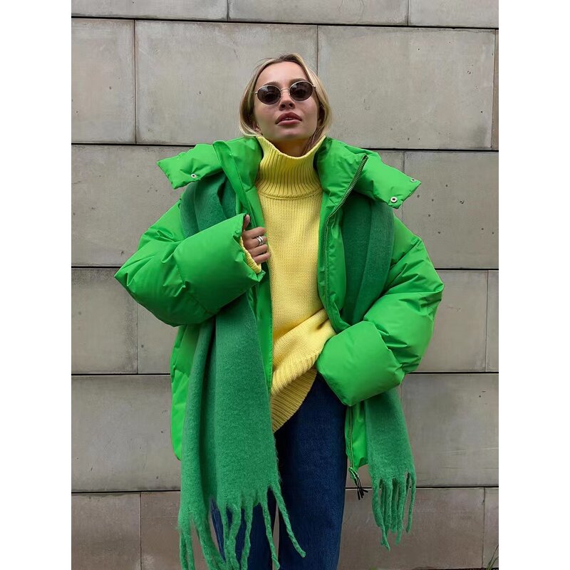 Winter Jacket Manufacturer - OEM Customized Women Loose Hoodie Padded