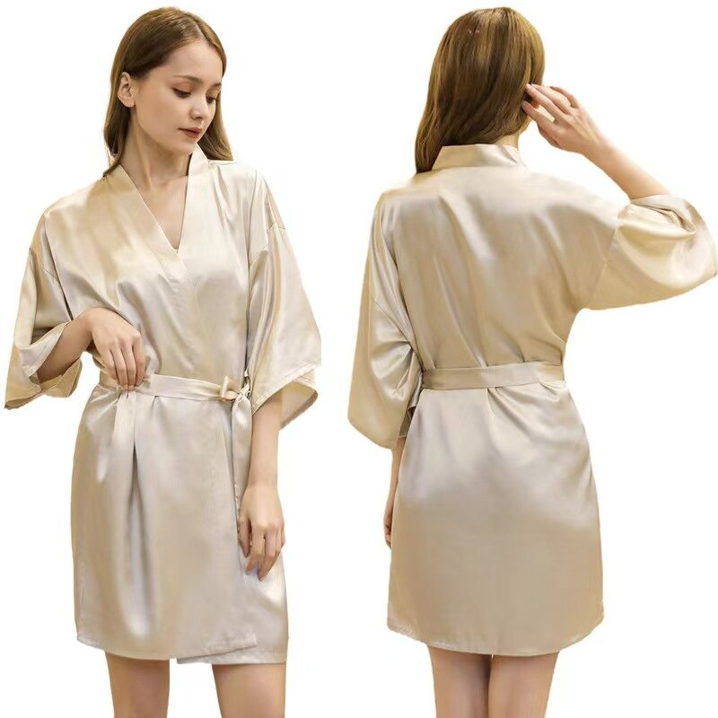Satin Bathrobe Manufacturer - OEM High Quality Kimono Hairdressing Cape