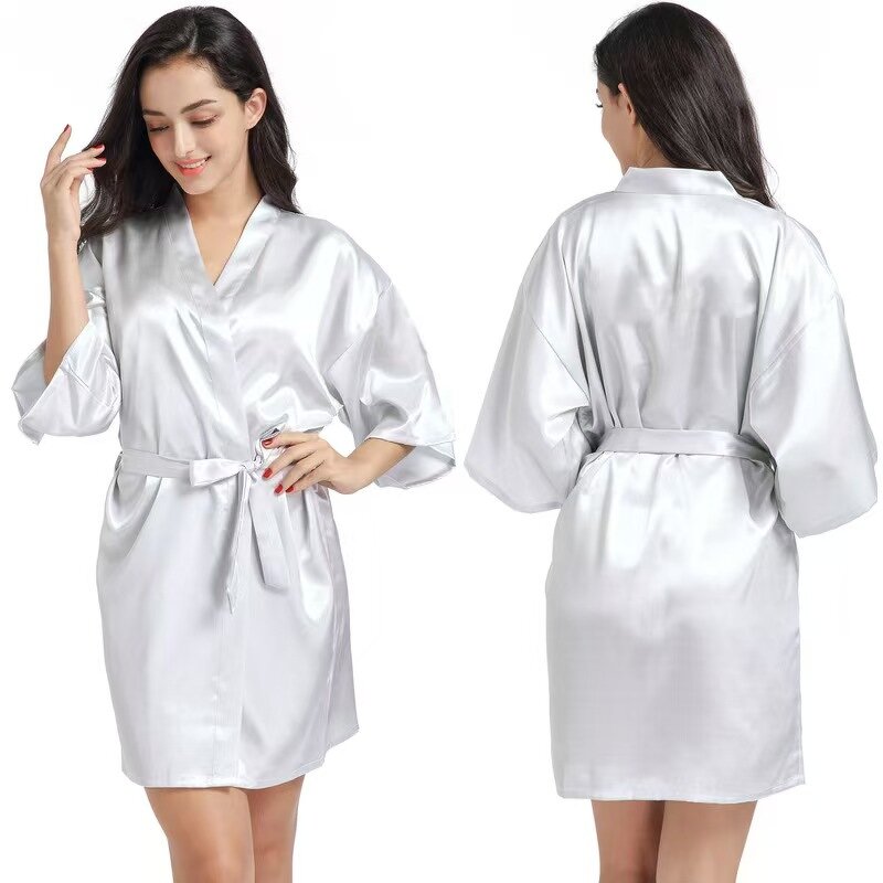 Satin Bathrobe Manufacturer - OEM High Quality Kimono Hairdressing Cape