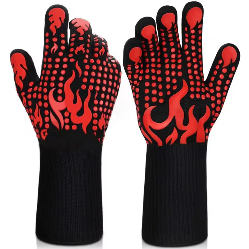Oven Mitts Manufacturer - OEM Silicone Polyester Cotton Liner Printed Anti-Scalding