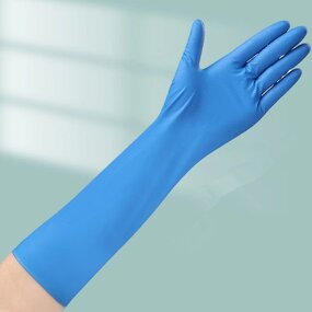 Nitrile Gloves Manufacturer - OEM 16-Inch Long Cuff Food Grade Powder-Free