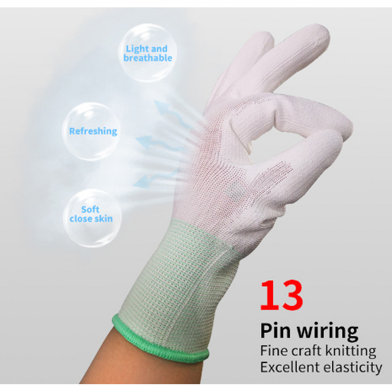 Safety Gloves Factory - OEM Wholesale 13g Knitted Polyester EN388 Certified