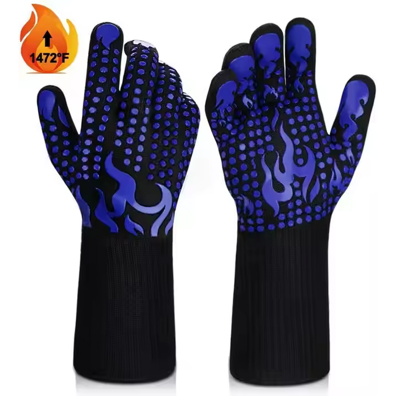 Oven Mitts Manufacturer - OEM Silicone Polyester Cotton Liner Printed Anti-Scalding